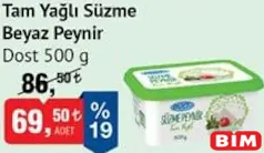 DOST TAM YAĞLI SÜZME BEYAZ PEYNİR 500 G DOST TAM YAĞLI SÜZME BEYAZ PEYNİR 500 G
